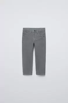 Брюки из вельвета стандартного кроя ZARA, синий/серый