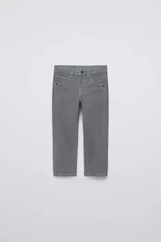 Брюки из вельвета стандартного кроя ZARA, синий/серый