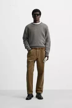 Брюки из вельвета ZARA, кэмел