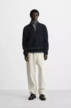 Брюки из вельвета ZARA, устрично-белый