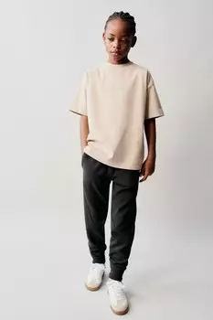 Брюки из велюра со швами ZARA, цвет charcoal