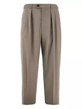 Брюки из вирджинской шерсти Emporio Armani, нейтральный