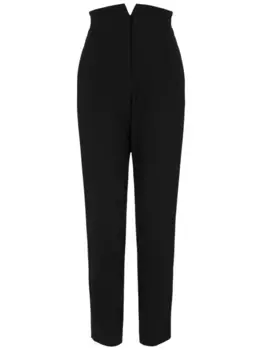 Брюки из вирджинской шерсти с завышенной талией EMPORIO ARMANI, черный