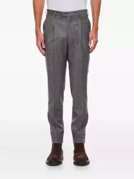 Брюки из вирджинской шерсти со складками PT Torino, серый