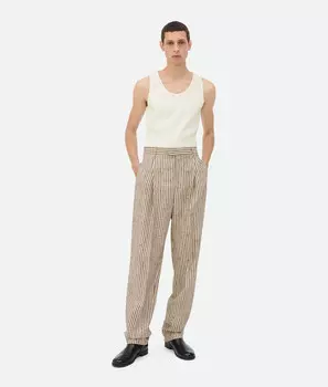 Брюки из вискозы и шелка с узелками Bottega Veneta
