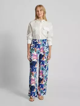 Брюки из вискозы с цветочным узором, модель «ALARA» YAS, фиолетовый