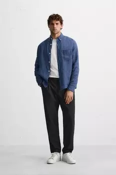 Брюки из вискозы с плиссированными плиссировками ZARA, антрацитово-серый
