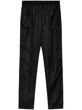 Брюки из жаккардового шелка с логотипом DG Dolce & Gabbana, черный