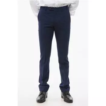 Брюки из жаккардовой шерсти с петлями для ремня Corneliani, Blue
