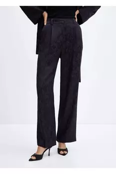 Брюки из жаккардовой ткани Mango, синий