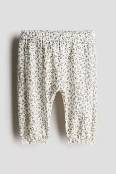 Брюки из жатого джерси H&M, белый