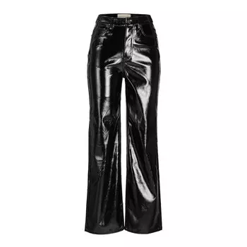 Брюки Jack & Jones Kenya Straight Faux Leat JJXX high waist, черный