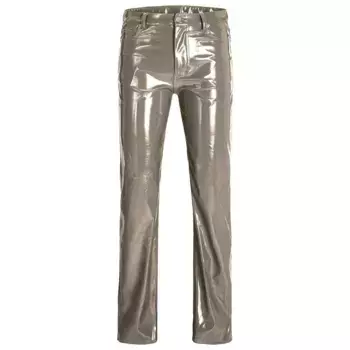 Брюки Jack & Jones Kenya Straight Faux Leat JJXX high waist, коричневый