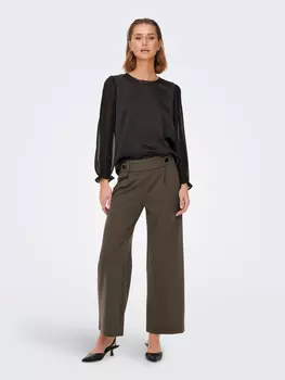 Брюки JACQUELINE de YONG Marlene Hose Schlupf Stoffhose GEGGO New Long Culotte Flare Pants, коричневый