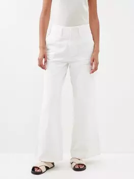 Брюки jamie широкого кроя из хлопкового твила Sea, белый