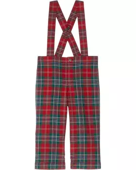 Брюки Janie and Jack Baby Plaid Suspender Pant, красный