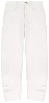 Брюки Jil Sander Logo Patch Straight Leg Trousers 'Porcelain', белый