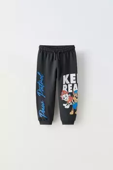 Брюки jogger paw patrol ZARA, антрацитово-серый