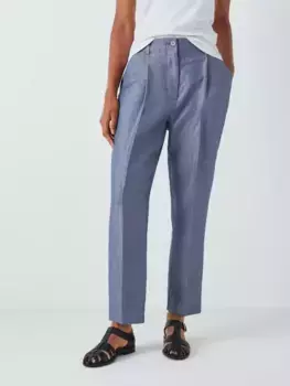Брюки John Lewis Tapered Linen, цвет blue/twill