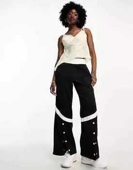 Брюки Jordan Heritage Wide Leg Popper, черный