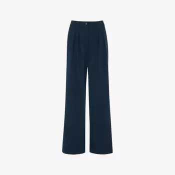 Брюки Joss прямого кроя с высокой посадкой из ткани Whistles, синий