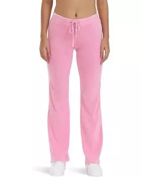 Брюки Juicy Couture Garment Dyed Heritage Wide Leg Track Pant, цвет Hot Hot