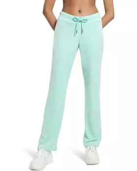 Брюки Juicy Couture Solid Rib Waist Velour Pant W/ Drawcord, цвет Tint Of Mint