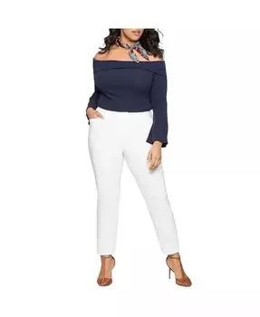 Брюки Kady Fit двойного плетения больших размеров ELOQUII, белый