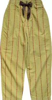 Брюки Kapital Cotton Linen Siam Stripe Easy Pants 'Light Khaki', коричневый
