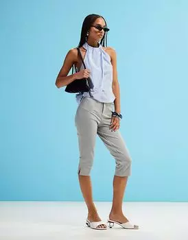 Брюки-капри ASOS DESIGN серого цвета