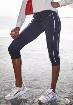 Брюки-капри H.I.S с боковой окантовкой, костюм для отдыха, цвет морской волны