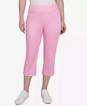 Брюки-капри Petite Oasis из денима с бахромой Ruby Rd., розовый