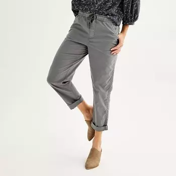 Брюки-капри Petite Sonoma Goods For Life Easy Paper Bag с поясом, цвет Trinity Gray