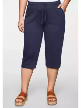 Брюки-капри Sheego "больших размеров" с пристегивающимся поясом, цвет морской волны