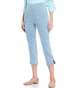 Брюки-капри со средней посадкой и закругленным краем, эластичной резинкой на талии Intro, синий