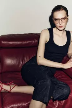 Брюки-капри средней посадки ZARA, синий