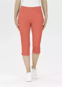 Брюки-капри Stehmann с разрезами по бокам, коралловый