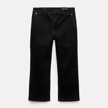 Брюки-капри Zara Zw Collection Flocked Capri, черный