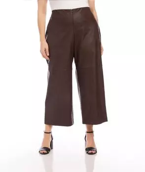 Брюки Karen Kane Plus Size Cropped Vegan Leather Pants, коричневый