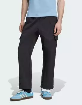Брюки-карго Adidas Originals Adicolor classics с тремя полосками черного/черного цвета