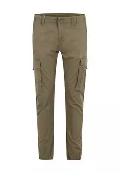 Брюки-карго, эластичные манжеты, однотонные, мужские Jack & Jones, цвет Olive Night