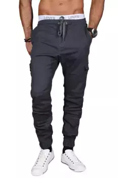 Брюки-карго Alessandro Salvarini "ASCuffy", эластичный пояс с резинкой и дополнительной кулиской, антрацит