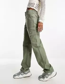Брюки-карго ASOS DESIGN Clean With Tab Detail, оливковый