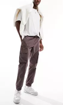 Брюки-карго Asos Design Tapered Pull On, темно-коричневый