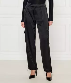 Брюки-карго атласные Boss Orange C_Targov Regular Fit, черный