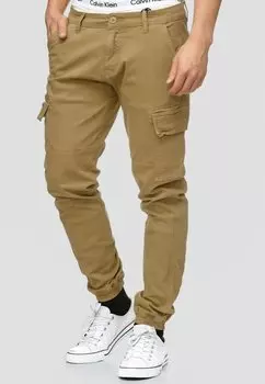 Брюки карго AUGUST INDICODE JEANS, цвет camel