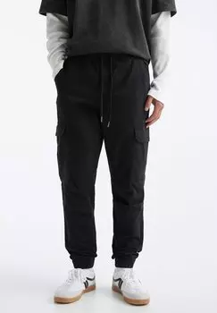 Брюки-карго Basic Joggers PULL&BEAR, черный