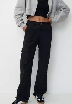 Брюки-карго Basic PULL&BEAR, черный