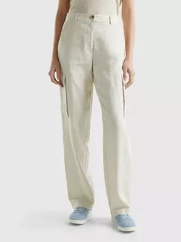 Брюки-карго Benetton, бежевый