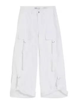 Брюки карго Bershka, белый